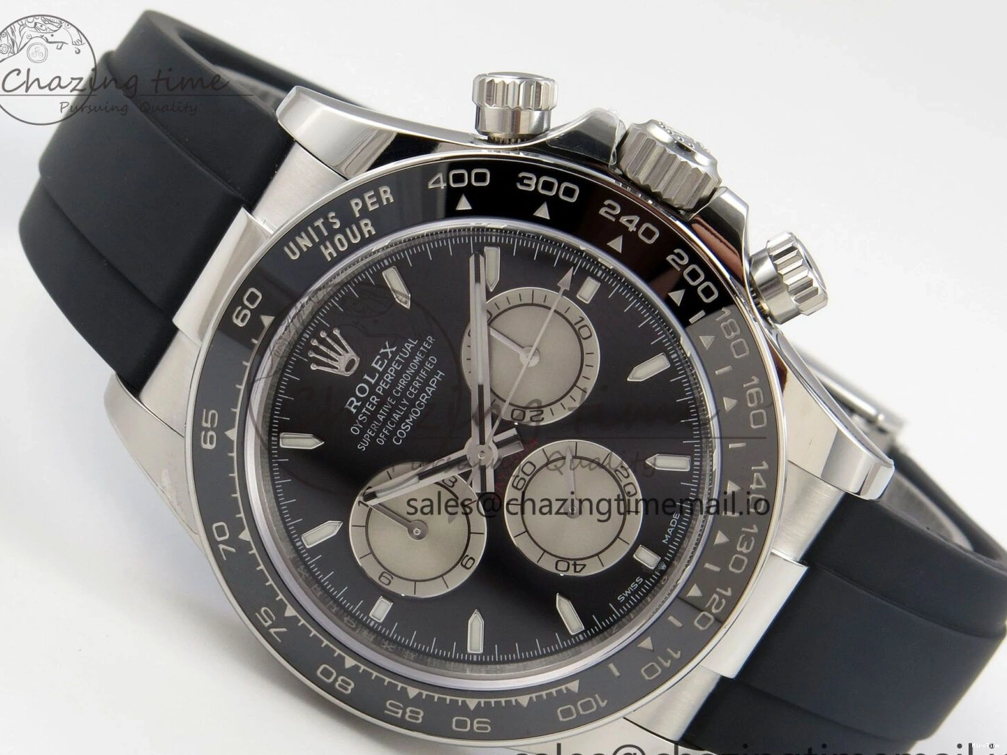 MiroTime 0122 Daytona 126519 VSF 1:1 Best Edition Black Silver Lume Dial on Oysterflex Strap VS4131 V2 (Weighted) DailyWear 324